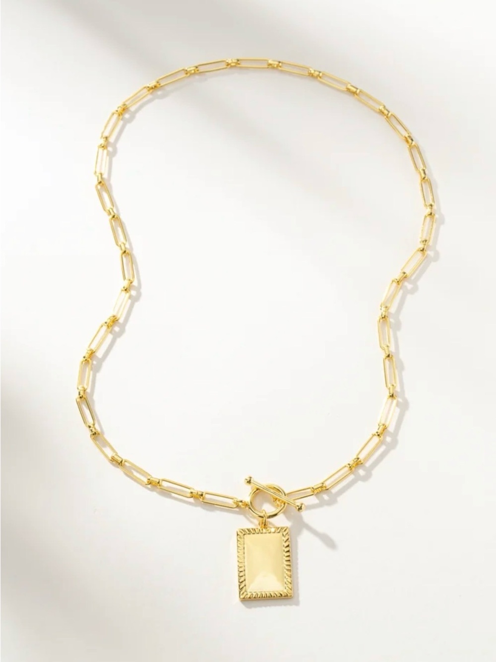 NWT Uncommon James Glorious Pendant Necklace Gold Paperclip Chain - Picture 3 of 4